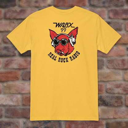 WABX Daisy T-shirt flat lay on warm brick
