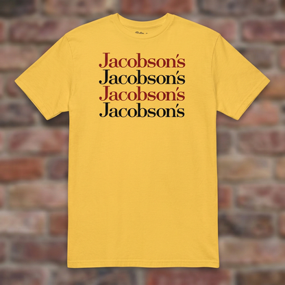 Jacobson's Daisy T-shirt flat lay on brick background