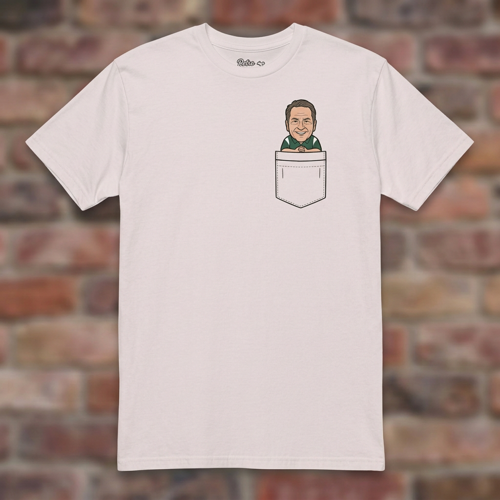 Little Izzo in Your Pocket Ice Grey T-shirt flat lay on brick background
