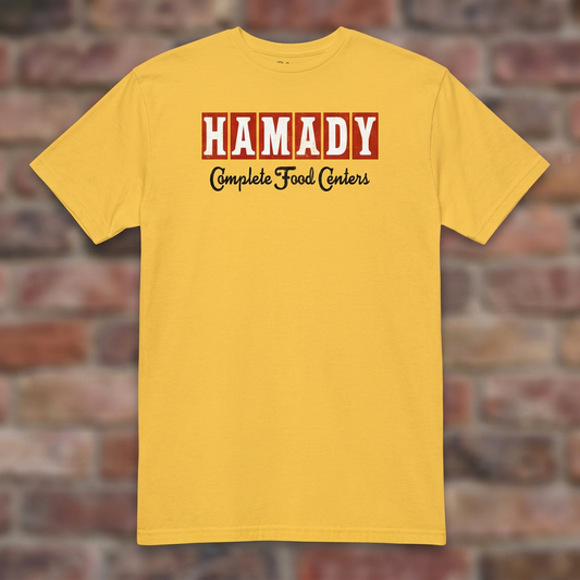 Daisy Hamady T-shirt flat lay on warm brick