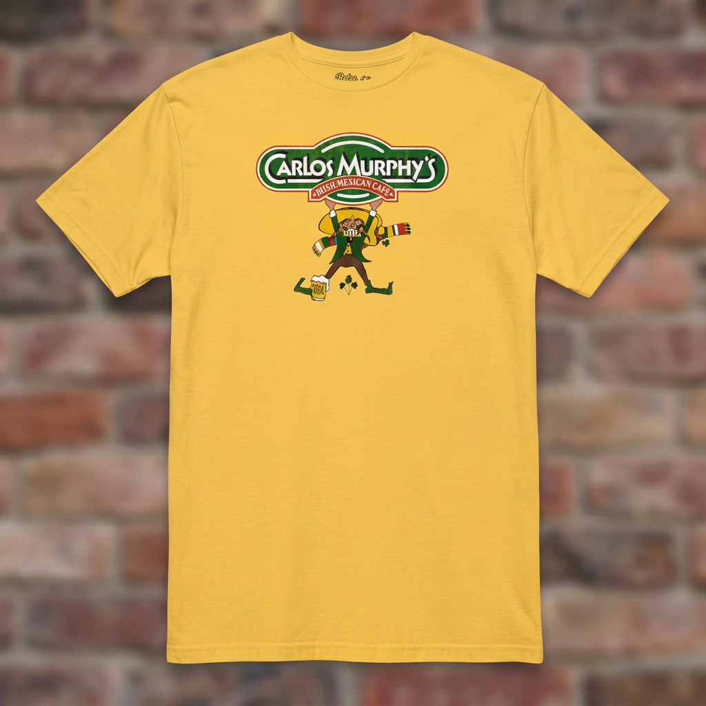 Carlos Murphy's Daisy T-shirt flat lay on brick background