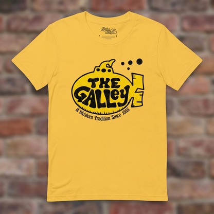 The Galley Daisy T-shirt flat lay on warm brick