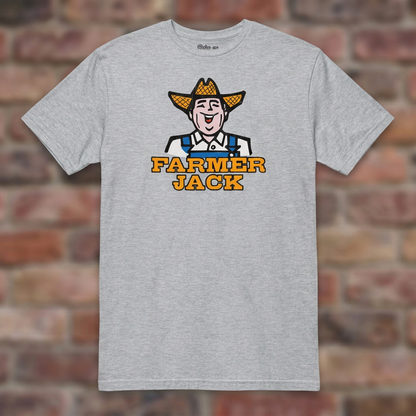 Sport Grey Farmer Jack T-shirt flat lay on warm brick