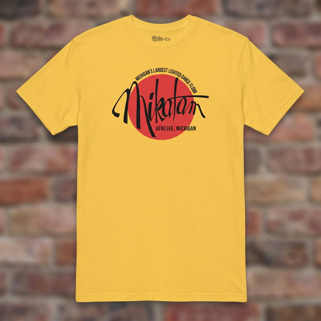Mikatam Lounge Daisy T-shirt flat lay on brick background