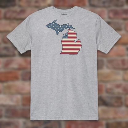 Michigan - American Flag | T-Shirt